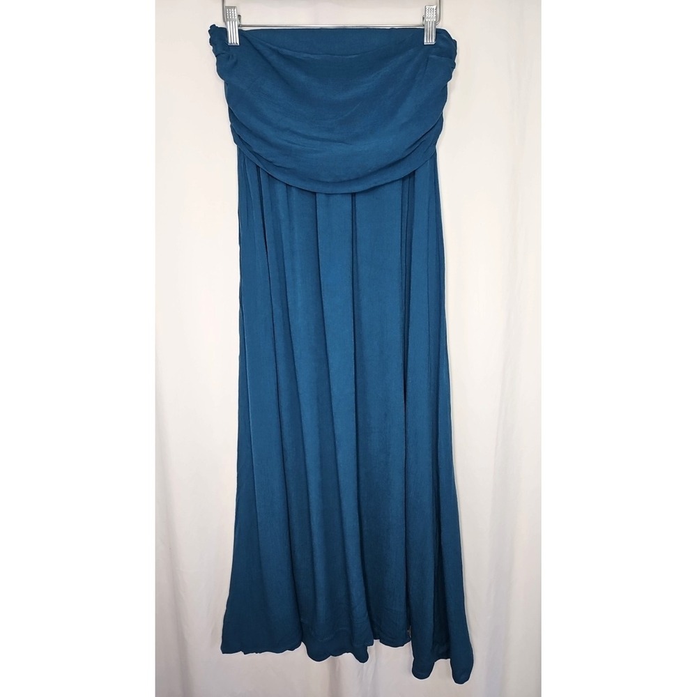 Happily Grey Juniors Teal‎ Pull-On Side Slit Maxi Skirt Size Large NWT